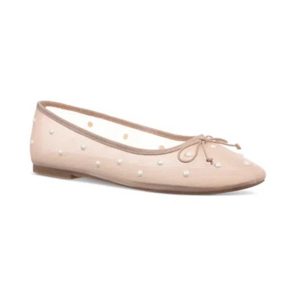 On 34th Women's Mesh Pearl Ballet Flats - Nude, Size 6